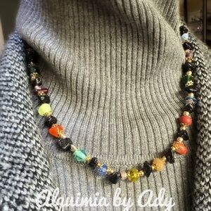 Alquimia by Ady black onyx beaded short Necklace